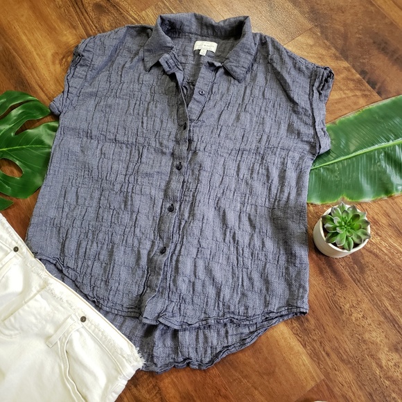 Lucky Brand Tops - Lucky Brand Cropped Sleeve Runched Top